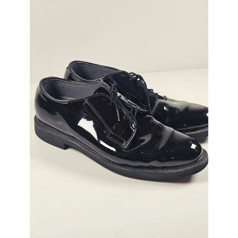 Bates Lites Mens High Gloss Oxford Uniform Shoes Black Patent Leather E00941